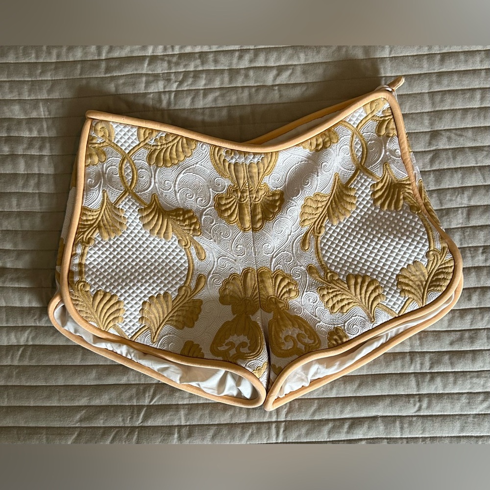 3.1 Phillip Lim Ivory and Gold Shorts